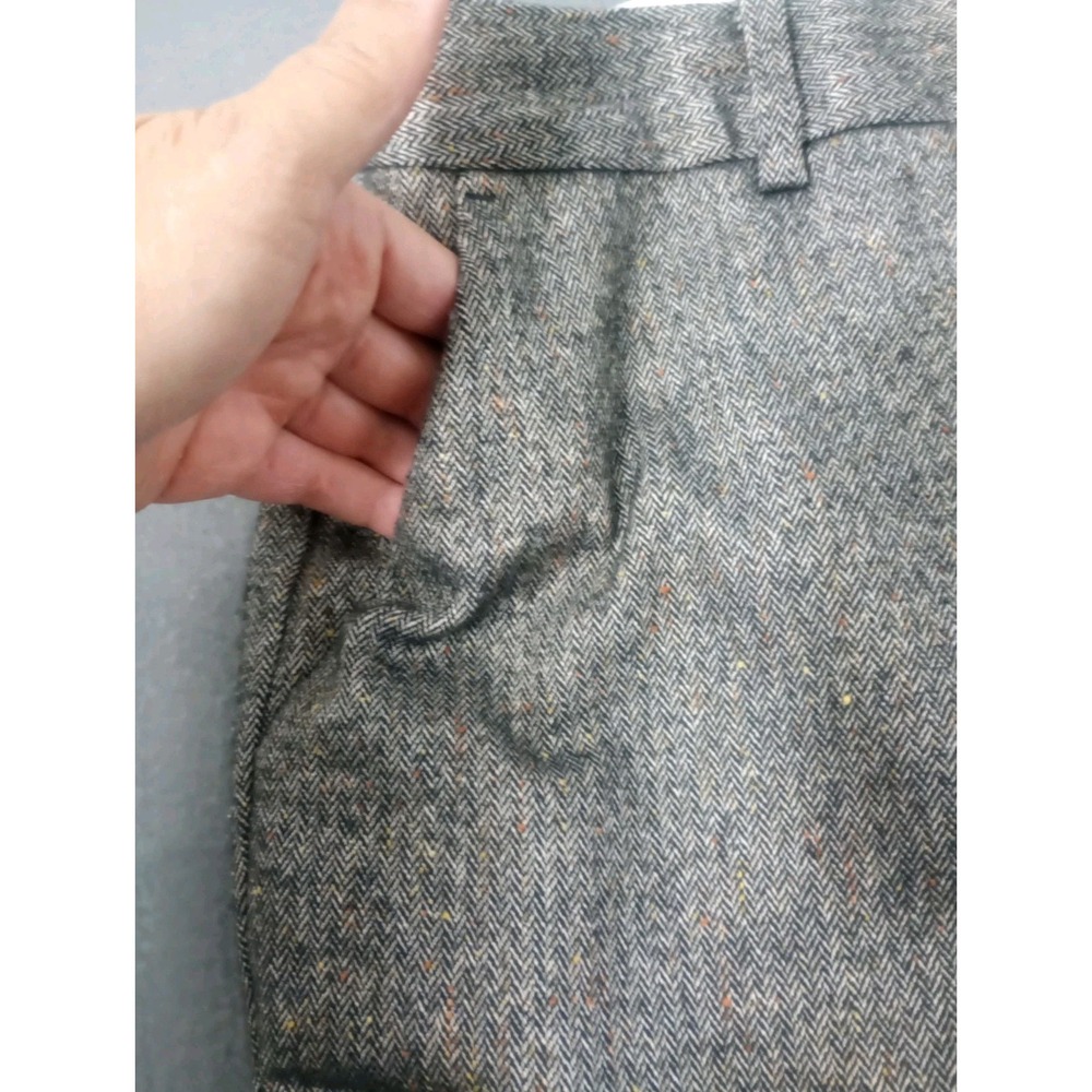 Talbots Petite Trousers Raleigh Herringbone Tweed Wool Blend Womens 14P Lined - Picture 4 of 10